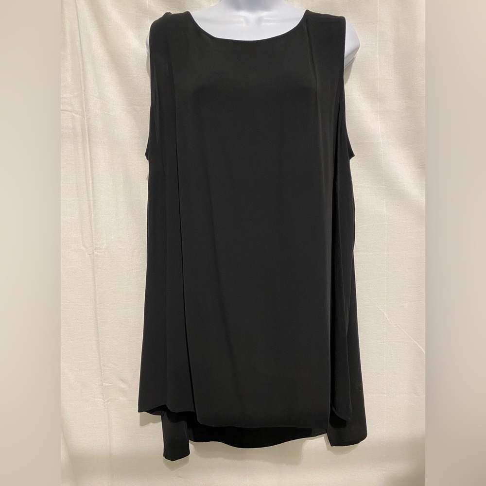 Eileen Fisher Black Silk Long Tank